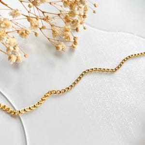 Gold box chain bracelet, dainty chain bracelet, delicate box chain bracelet for women, gold filled handmade bracelet for her, gift for her