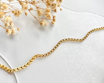 Gold box chain bracelet, dainty chain bracelet, delicate box chain bracelet for women, gold filled handmade bracelet for her, gift for her