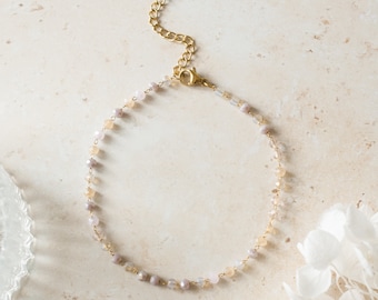 Dainty beaded anklet, Anklet bracelet for women, waterproof anklet, handmade ankle bracelet, dainty crystal anklet, gift for her