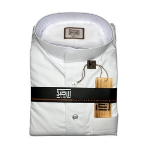 Mens Saudi Thobe Al-Aseel White Kandura/Dishdashah/Jubbah/kamiss/Qamees/Jubbah/Kamiss/Djellaba
