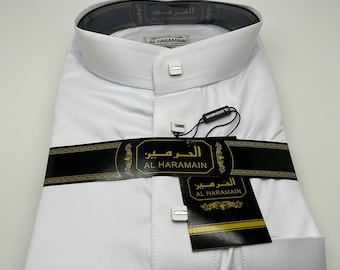 Mens Saudi Thobe Al-Haramain White Kandura/Dishdashah/Jubbah/kamiss/Qamees/Jubbah/Kamiss/Djellaba