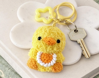 Furry Crochet Animal Keychain – Handmade Kawaii Plush Bag Charm