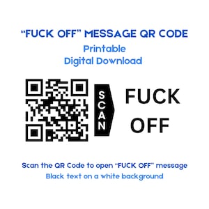 面白い SVG QR コードをスキャンすると「Fuck Off」と表示されます - 面白いスローガン Fuck Off QR コード デジタル ジョーク 皮肉 自己表現 デザイン