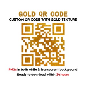 Custom Gold Glitter QR Code, Personalized Event or Business (Digital Download)