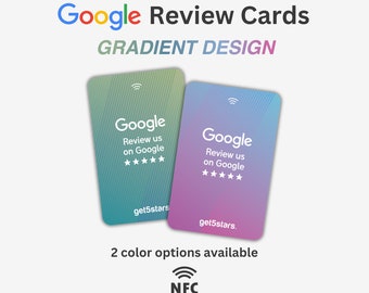 NFC Google Review Card, QR Code on the back, Gradient Design, Boost your business's ranking on Google
