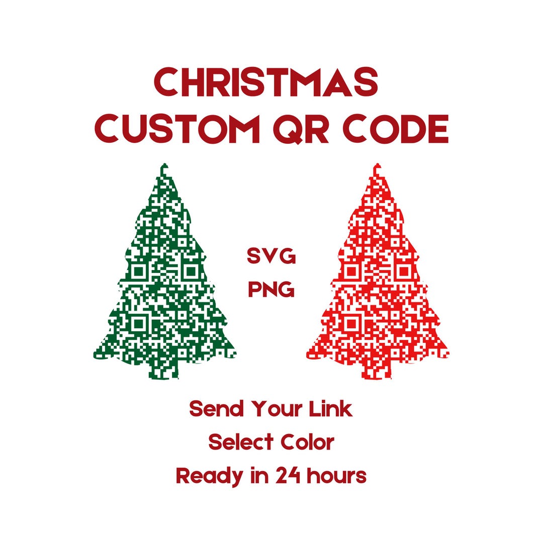 Custom Christmas QR Code in Christmas Tree Shape Festive Red & Green ...