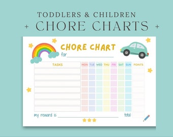 Kids Chore Chart | Printable | Weekly Responsibility Chart | Kids Chore List | Kids Routine Checklist | PDF