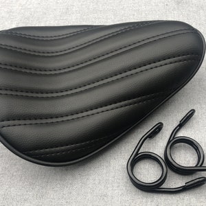 Black Tuk and Roll Solo Seat Harley chopper bobber xs650 sportster cb750 triumph dyna softail Spring Universal solo seat