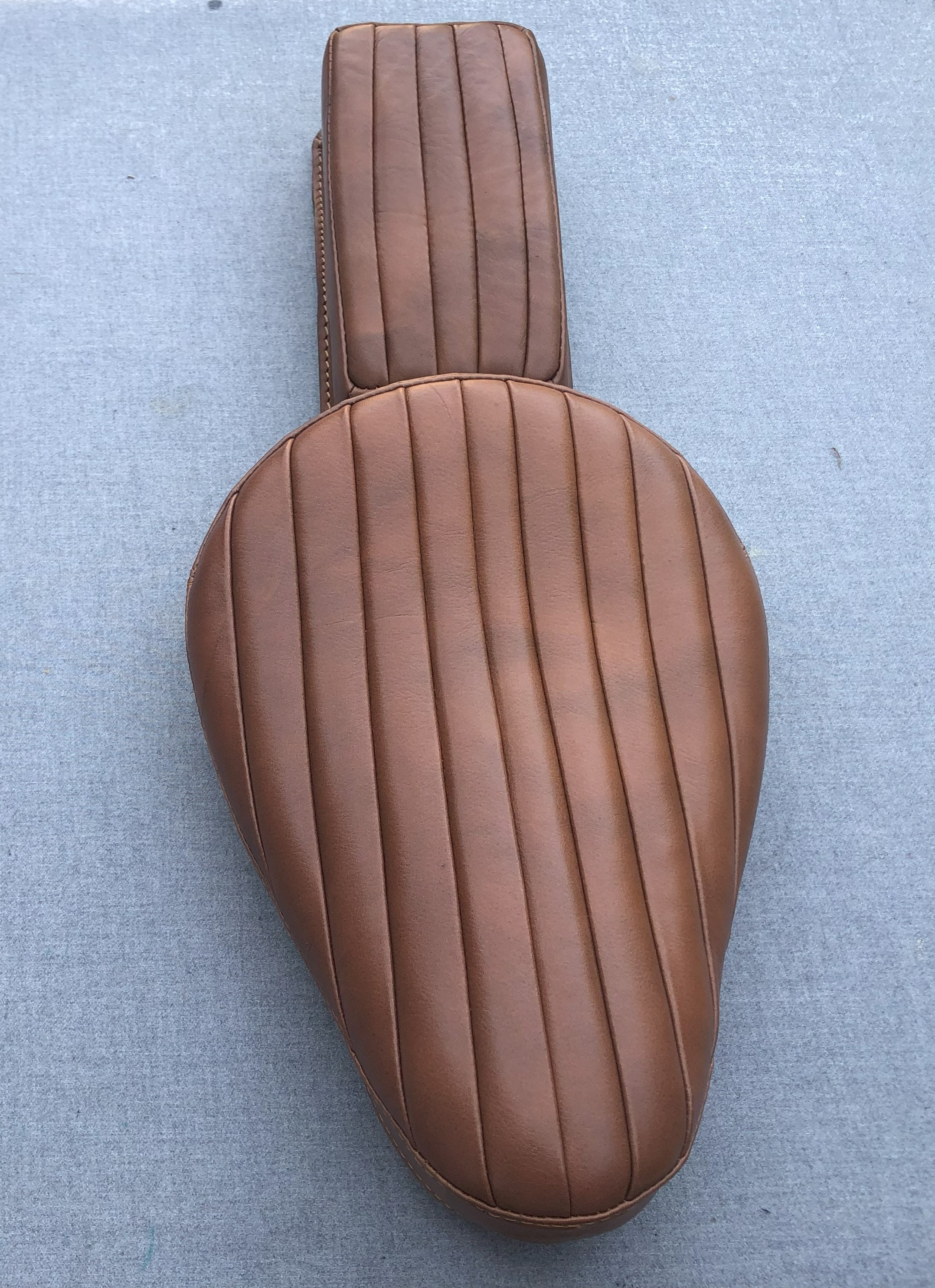 Vintage Brown Leather Tuck & Roll Bates Style Solo Seat With 