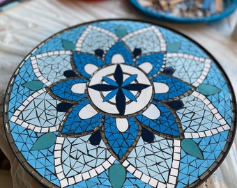 Lazy Susan Mosaic with Metal Base