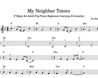 My Neighbor Totoro Theme Song (Adapted Version) - Piano Sheet Music - POP Piano Score