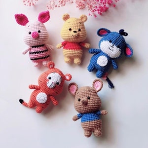 5in1- winnie the POOH and friends crochet pattern English Step By Step PDF PATTERN