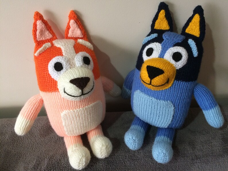 Heeler Bluey and Bingo Plush Toys PDF Knitting Pattern PDF FILE Knitting Pattern image 1