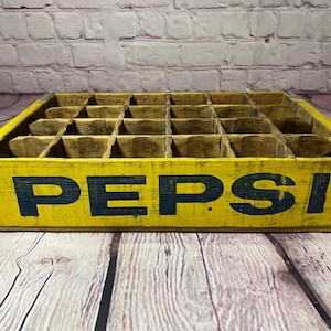 VINTAGE ~ 1960er Jahre Pepsi Cola Flaschenkisten aus Holz, 24er Pack Kisten