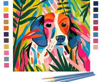 Matisse Paint by Numbers Kit, Colorful Pet Painting Wall Art, DIY Paint Kit, Dog Cat Acrylic Painting on Canvas, Paint by Number for Adults