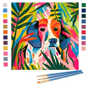 Kit de peinture à numéros Matisse, art mural coloré pour animaux de compagnie, kit de peinture à faire soi-même, peinture acrylique sur toile chien chat, peinture à numéros pour adultes