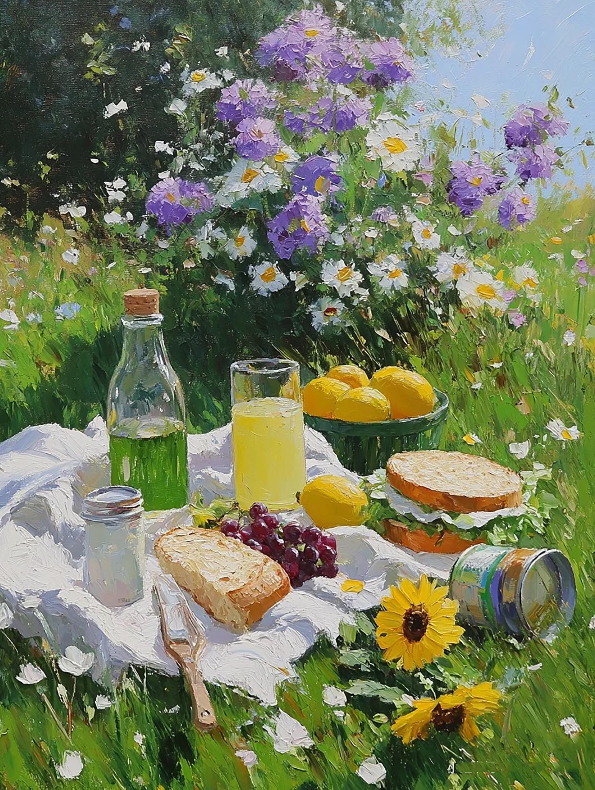 Green Summer Picnic Paint by Numbers Kit Adults, Paint by Number