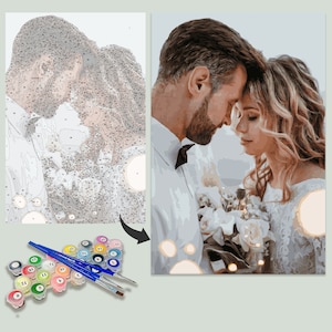 Dipingi con i numeri personalizzato, Kit di pittura con i numeri per adulti, Colore personalizzato con i numeri, Ritratto fai da te da foto, Regalo di compleanno di Natale per lui