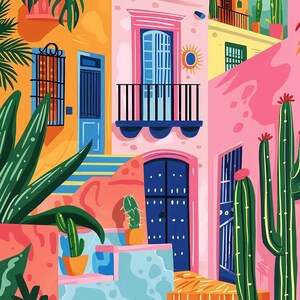 Colorful Houses Landscape Paint by Number, Matisse Style Painting by Numbers Kit, DIY Acrylic Painting on Canvas, Handmade Home Decor Image 1