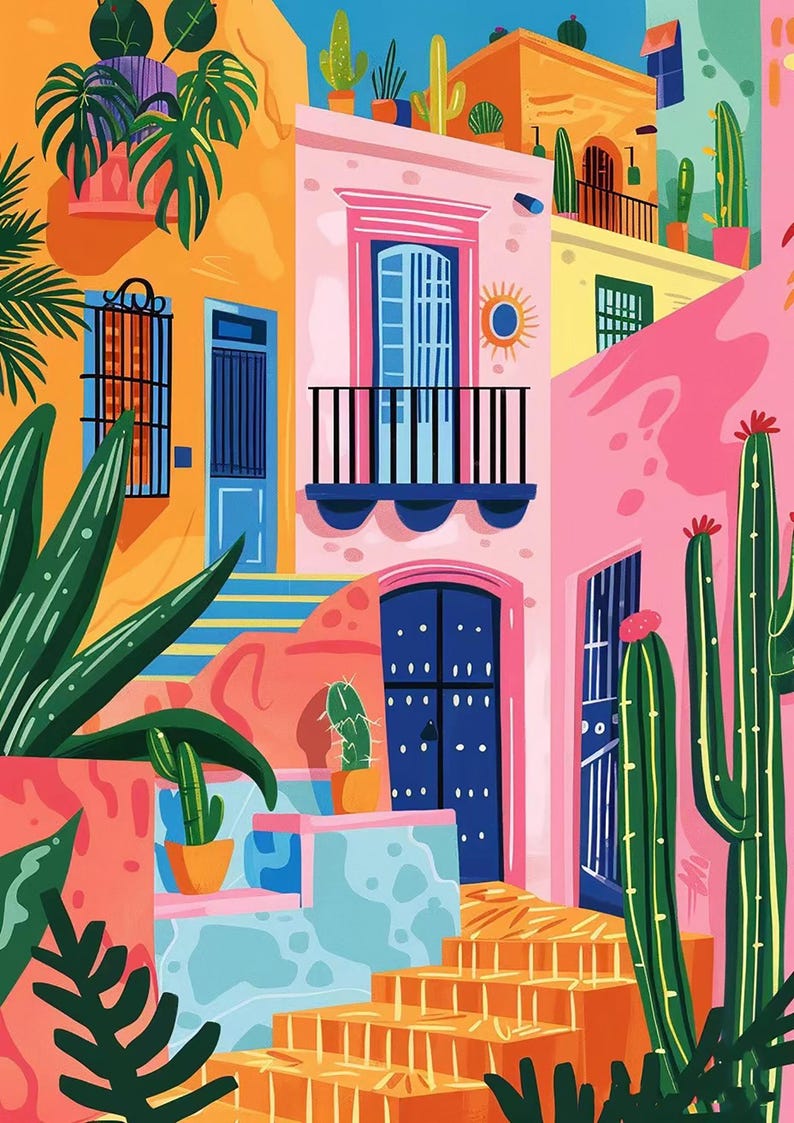 Colorful Houses Landscape Paint by Number, Matisse Style Painting by Numbers Kit, DIY Acrylic Painting on Canvas, Handmade Home Decor Image 1