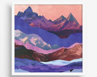 Mountain Paint by Number Kit, Paint by Numbers Landscape Wall Art, DIY Paint Kit for Adult and Beginner, Easy Acrylic Painting on Canvas