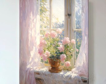 Amiiba Malen Nach Zahlen Set – Pink Pfingstrose Mit Vase, 40x50 Cm, Inkl. Acrylfarben, Pinsel & Rahmen