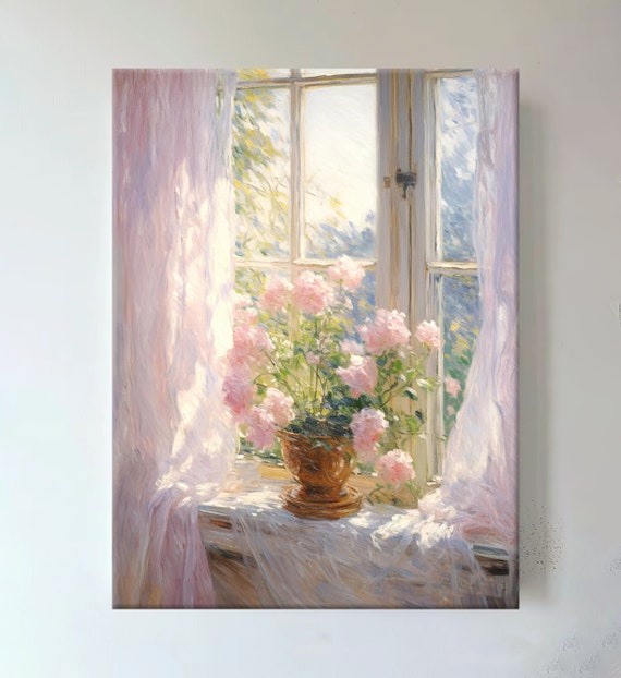 ABEUTY Malen Nach Zahlen Set – Rosa & Weiße Blumen, 40x50 Cm Leinwand, Inkl. Farben & Pinsel