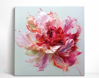 Kit de pintura por números para adultos, pintura acrílica sobre lienzo para hacer tú mismo, decoración de pared con flores rosas.