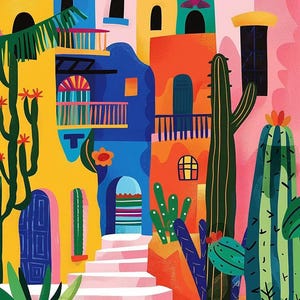 Colorful Houses Landscape Paint by Number, Matisse Style Painting by Numbers Kit, DIY Acrylic Painting on Canvas, Handmade Home Decor Image 2