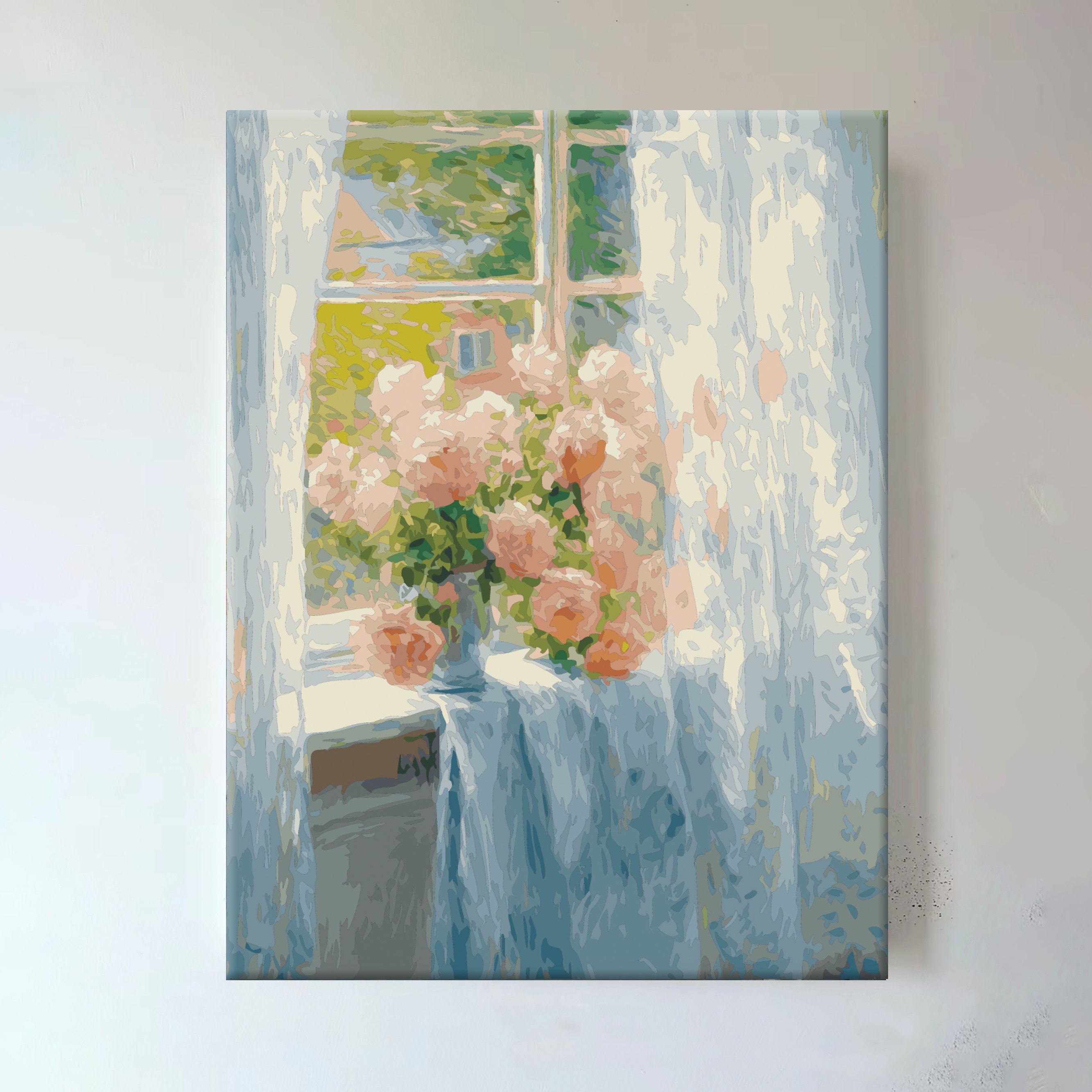 ABEUTY Malen Nach Zahlen – Vase Mit Rose, DIY Ölgemälde Auf Leinwand 40x50 Cm