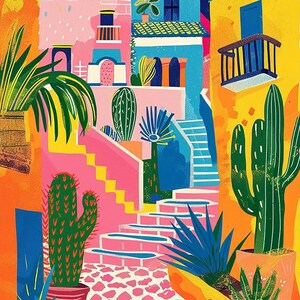 Colorful Houses Landscape Paint by Number, Matisse Style Painting by Numbers Kit, DIY Acrylic Painting on Canvas, Handmade Home Decor Image 6