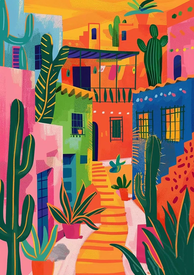 Colorful Houses Landscape Paint by Number, Matisse Style Painting by Numbers Kit, DIY Acrylic Painting on Canvas, Handmade Home Decor Image 4