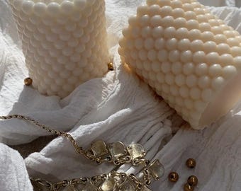 Perlen Kerze | Handgegossen | Sojakerze | Kerze handgemacht | vegane Kerze | zero waste Kerze | naturwachs | Geschenkidee | Dekoration