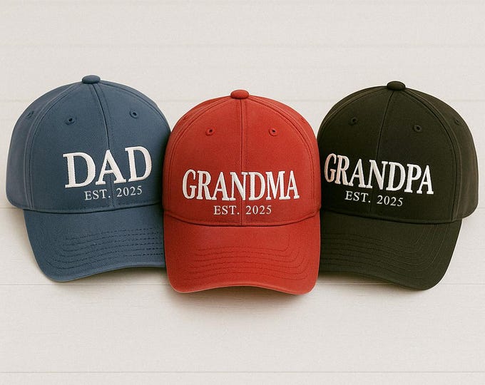 Embroidered Custom Text Trucker Hat, Personalized Grandpa Hat, Gift For New Dad, Trucker Dad Hat, Fathers Day Gift, Grandpa & Grandma Hat