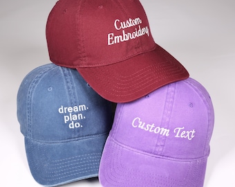 Custom Text Embroidered Hat, Your Text Here, Cool Quote Cap, Custom Trucker Hat, Personalized Gift, Custom Dad Cap, Vintage Baseball Hat