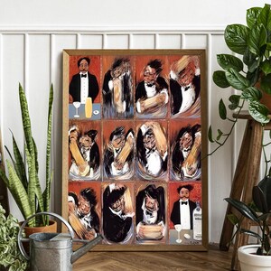Guy Buffet The Making Of Perfect Martini, Framed Vintage Food&Drink Poster, Bar Decor, Retro poster, Cafe wallpaper, Martini Abstract Poster