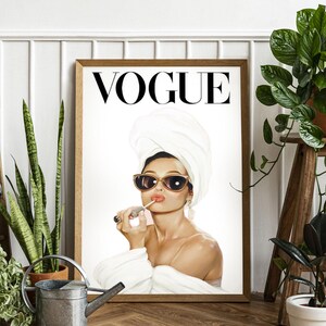 Art style Audrey Hepburn, Impression sur toile maquillage Audrey Hepburn, Affiche Audrey, Lèvres roses Hepburn, Décoration d'intérieur Pop Art, Art mural emblématique sur toile