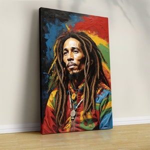 Bob Marley - Musician wall art - Pop Art Canvas,Large - Oversized Painting - Bob Marley painting - Colorful art - by Bob Marley