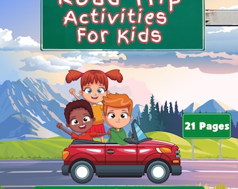 Kids Road Trip Activity Book | Printable Travel Games (Digital Download)