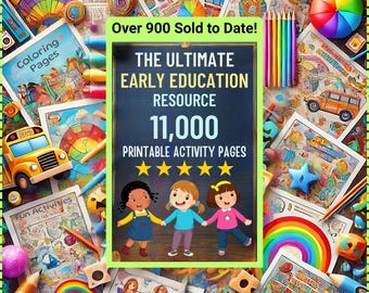 11,000 Preschool Kindergarten Worksheets Bundle (Digital Download)