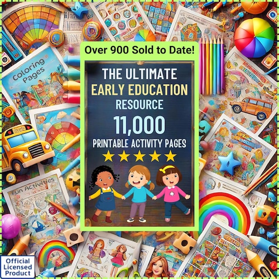 11,000 Preschool Kindergarten Worksheets Bundle (Digital Download)