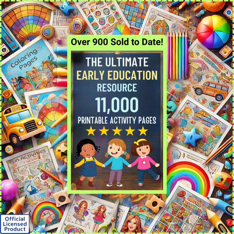 11,000 Preschool Kindergarten Worksheets Bundle (Digital Download) Bild 1