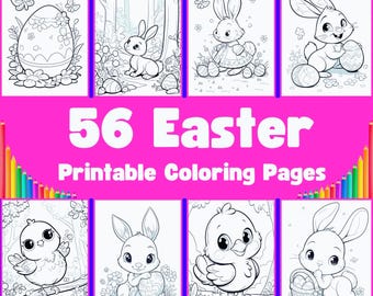 Ostern Malvorlagen | 56 ausdruckbare Hasen, Ei, Küken Designs (PDF)