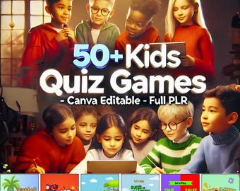 Kids Quiz Games Canva Template | Homeschool & Classroom (PLR)