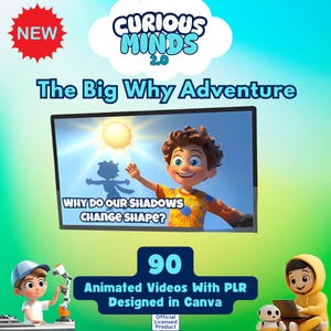 PLR Kids Video Bundle | 90 Editable Animated Children’s Learning Videos in Canva | Fun and Educational for Kids | Voiceover & Animation,