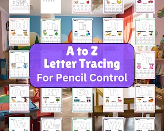 A - Z Alphabet Letter Tracing Childrens Activity | Early Education Letter Tracing Practice | Preschool alphabet activity for pen control -