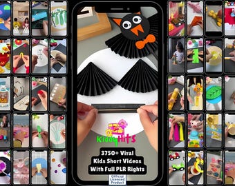 PLR 3,750+ Kids Craft & Learning Videos | Viral HD Short-Form Bundle for TikTok, YouTube, Reels, Fun and Easy Daycare - Homeschool Crafts