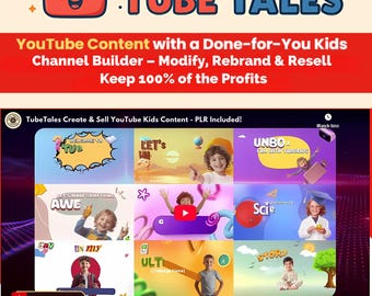 YouTube Kids Channel Builder Kit | PLR Video Templates, Animations (Canva, PowerPoint Editable)