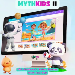 PLR 100 Children's Video Stories | Ready-to-Use Animated Kid's Stories with Voiceovers | Canva Editable Templates | PLR Use Rebrand & Resell