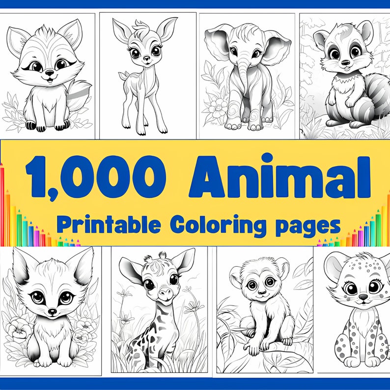 Animal Coloring Pages for Kids | Easy Kids Coloring Books | Easy Coloring Activity | Fun & Educational Printable Coloring | Digital Download